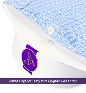 Morrison- Azure Blue & White Stripe- White Collar