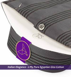 Copenhagen- Cedar Brown & Flint Grey Stripe