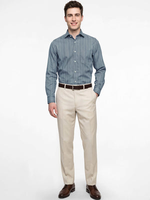 Lorain- Pewter Grey & Beige Stripe