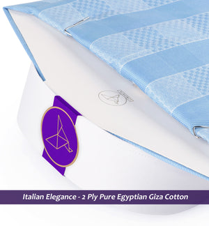 Paros- Azure Blue Check- White Collar