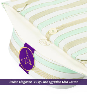 Niagara- Mint Green & Beige Stripe