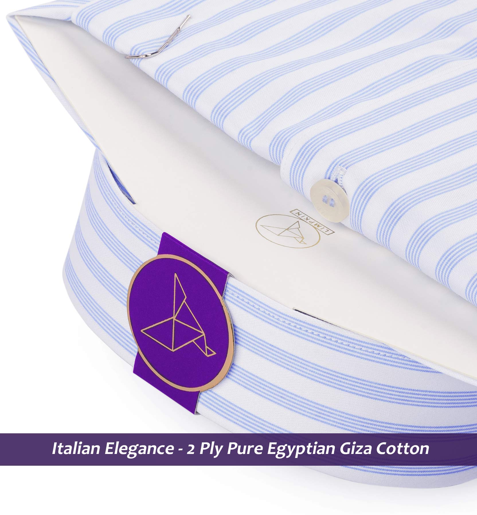 Beaumont- Azure Blue & White Stripe