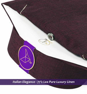 Moncler- Deep Burgundy Solid Linen- 77's Lea Pure Luxury Linen