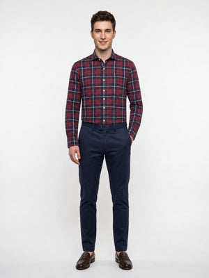 Santorini- Burgundy & Navy Check