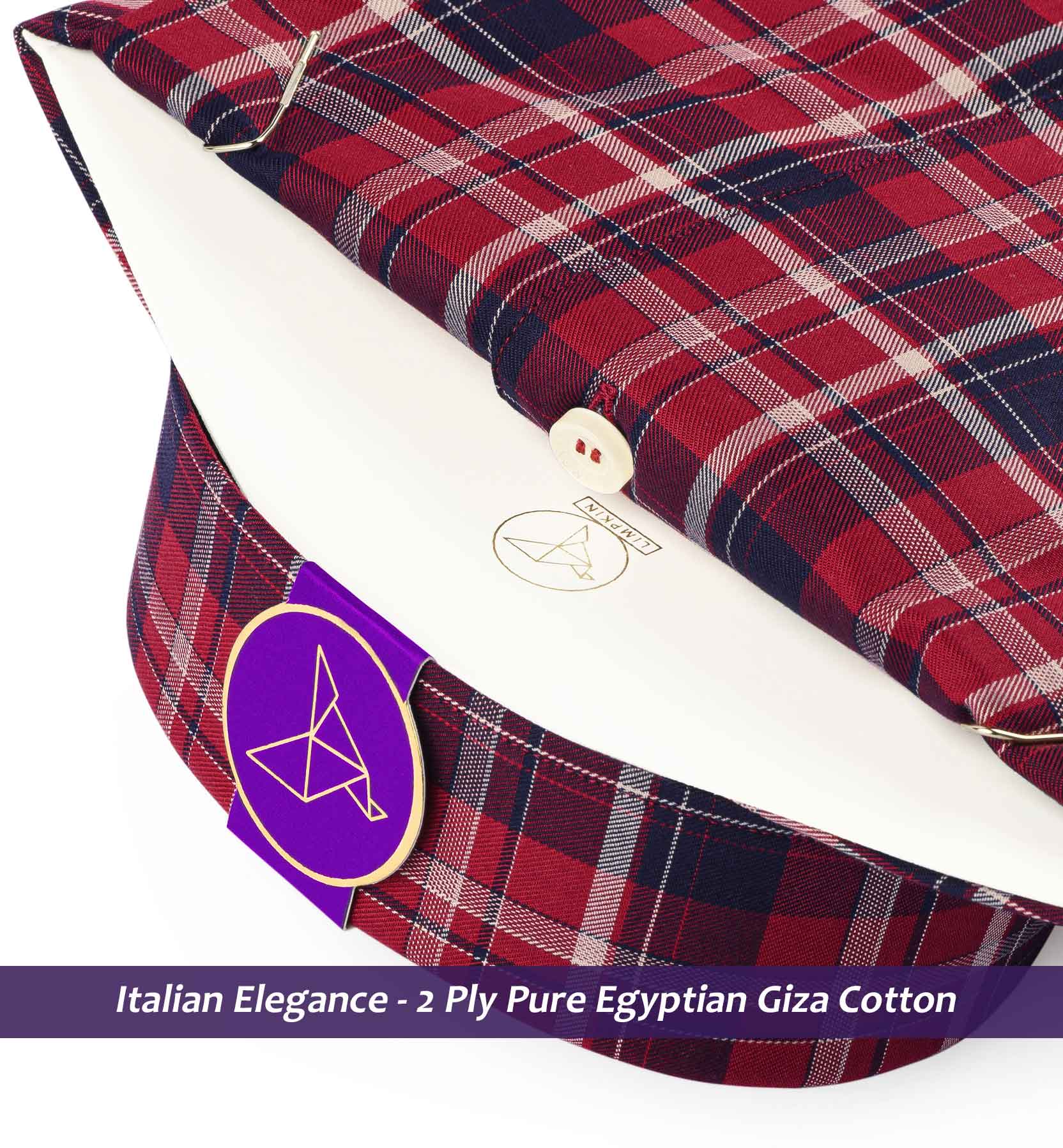 Brooklyn- Navy & Burgundy Check- Button Down