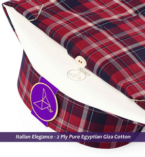 Brooklyn- Navy & Burgundy Check- Button Down