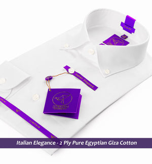 Madison- Pristine Pure White Cotton- Button Down