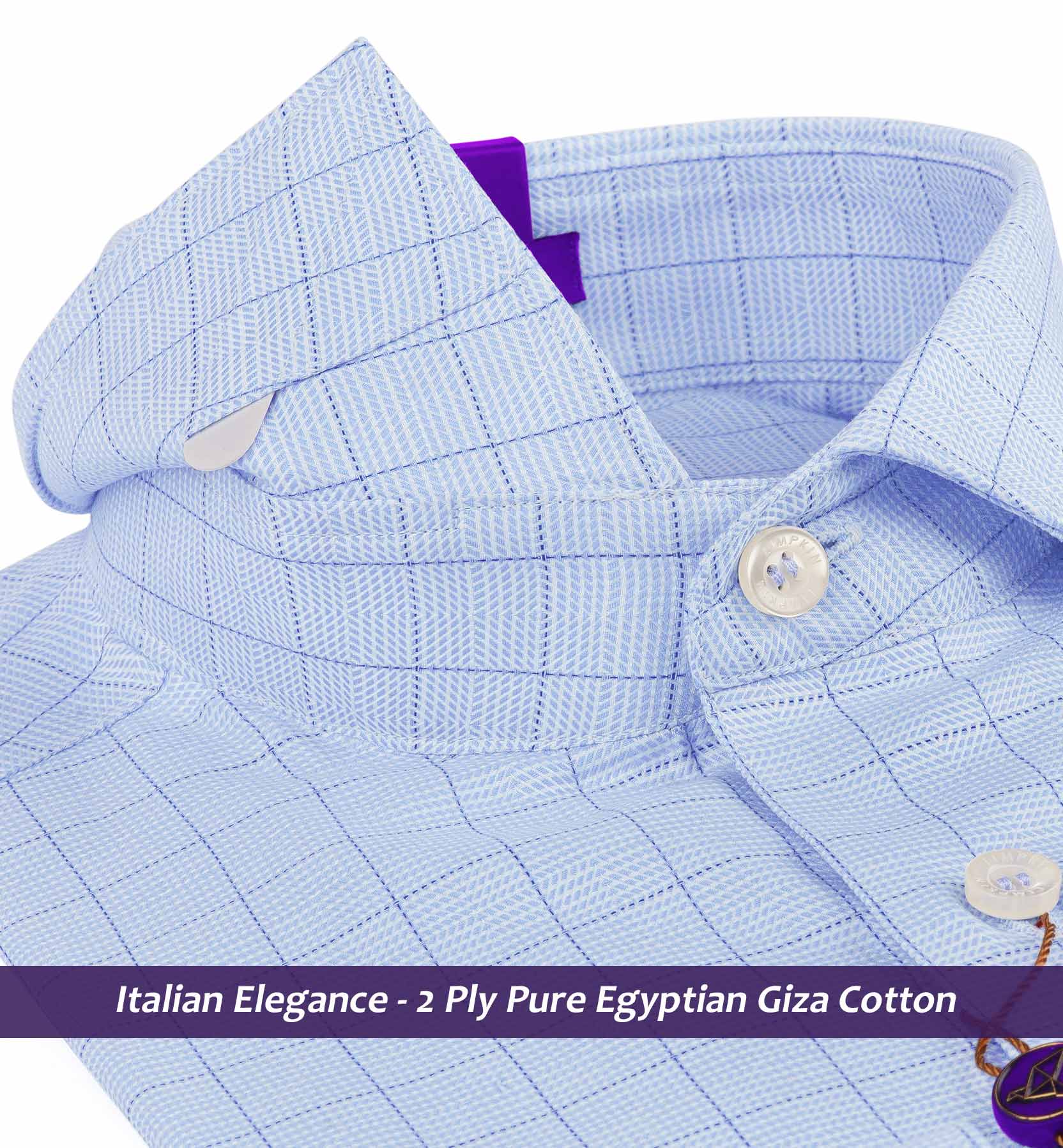 Albany- Azure Blue & Navy Check