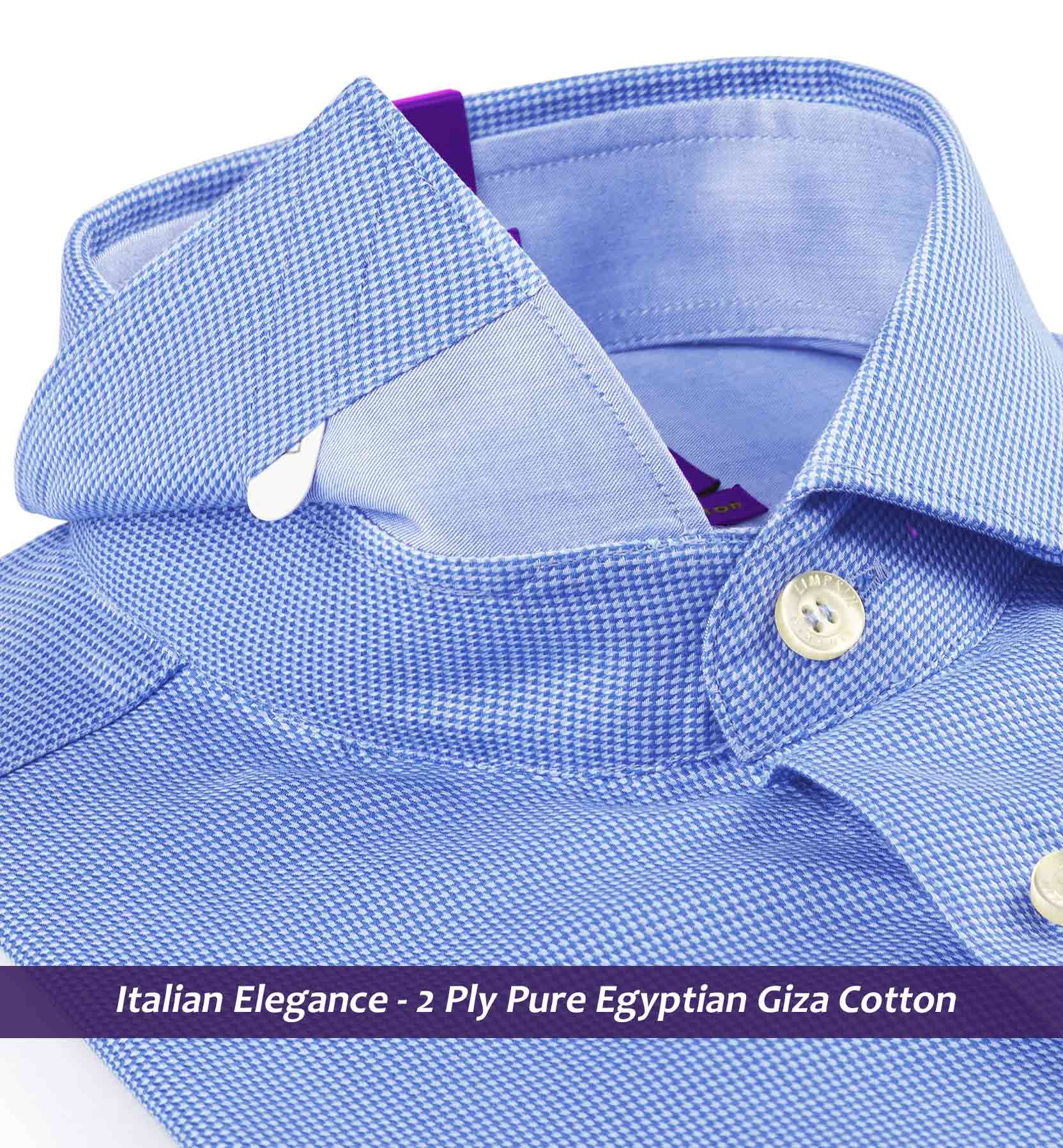 Moreno- Azure Blue Structure- Trim Fabric Details