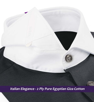 Toulouse- Anchor Grey Solid- White Collar
