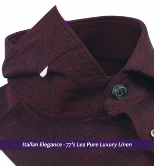 Moncler- Deep Burgundy Solid Linen- 77's Lea Pure Luxury Linen
