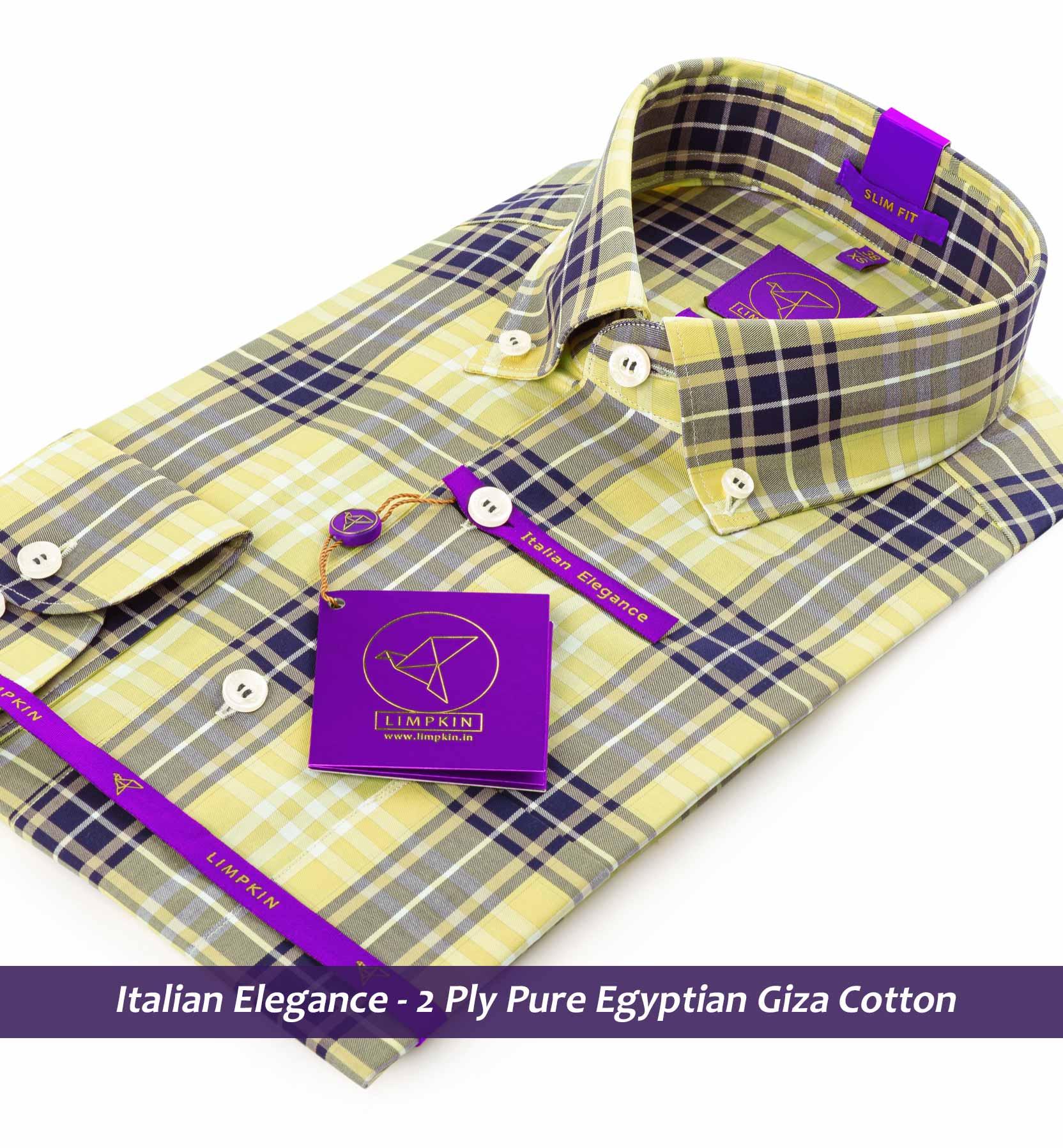 Vasco- Daffodil Yellow & Navy Check