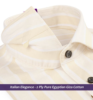 Seville- Beige & White Stripe- Contrast Details