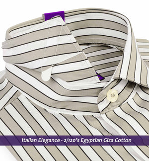 Columbus- Beige & Mocha Brown Stripe