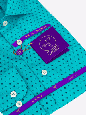 Florence- Turquoise & Navy Magical Print