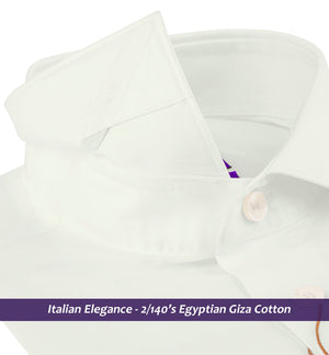 Duchamp- Best Cream Solid Twill- 2/140 Egyptian Giza Cotton