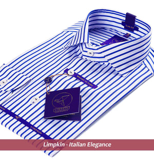 Brantford- Cobalt Blue & White Stripe