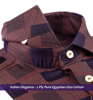 Moreno- Burgundy & Navy Check