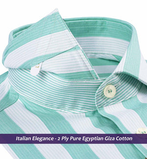 Francisco- Turquoise & White Stripe