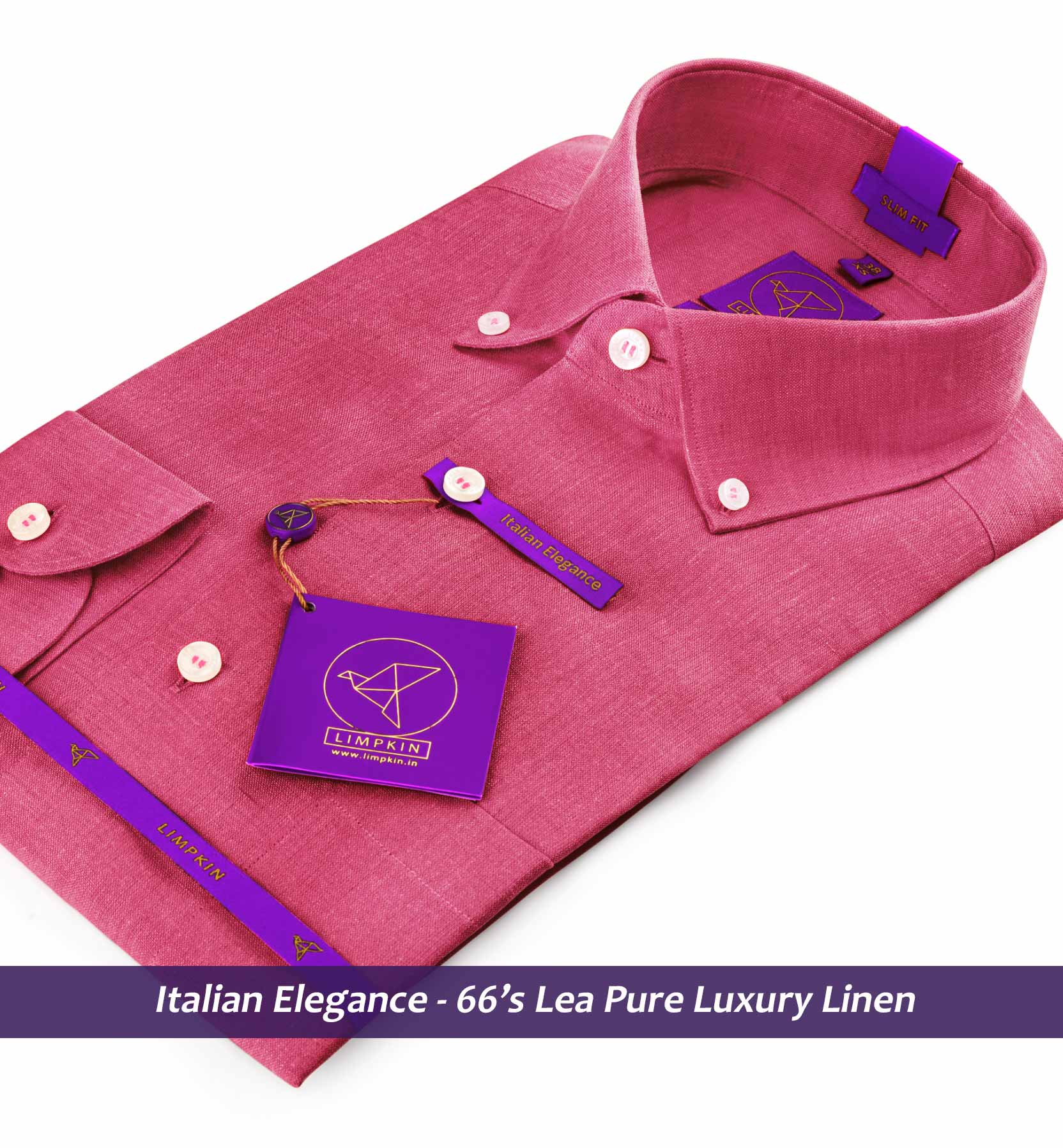 Loreto- Hibiscus Red Solid Linen