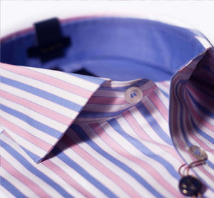 Segovia- Azure Blue & Pink Stripe