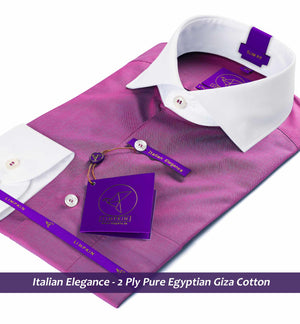 Pasadena- Magenta Solid Twill- White Collar