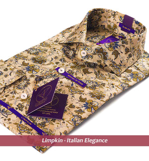 Monet- Beige & Navy Floral Print