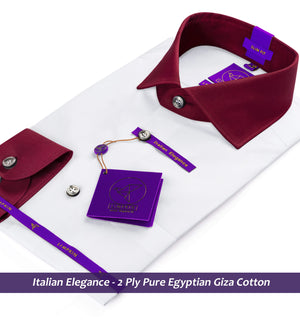 Copenhagen- The Best White- Burgundy Collar