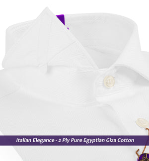 Napoli- The Best Formal White Herringbone
