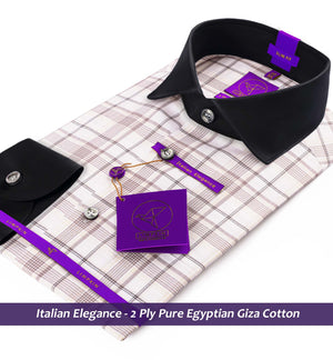 Brighton- Prose Pink & Beige Check- Black Collar