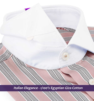 Antwerp- Lemonade Pink & White Stripe- White Collar