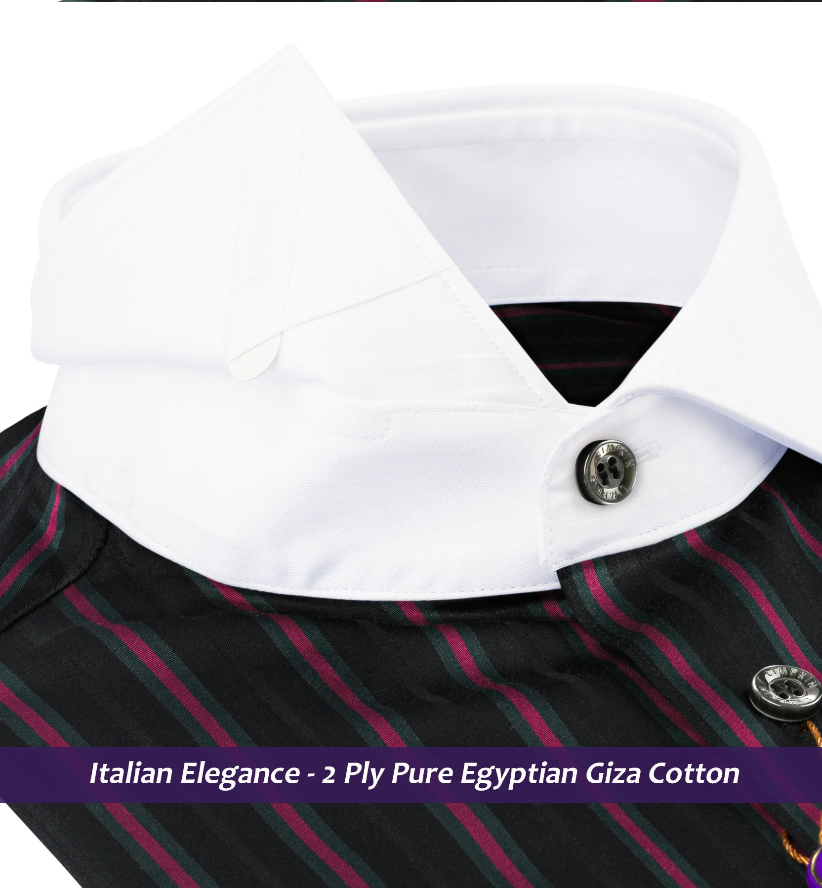 Minsk- Magenta & Black Stripe- White Collar