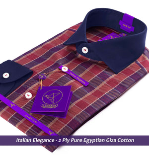 Solviati- Burgundy & Beige Check
