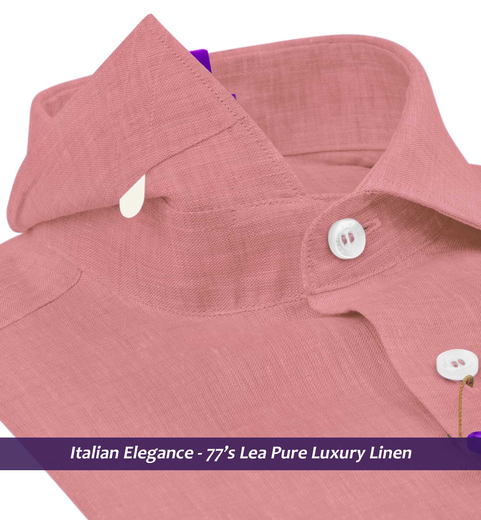 Mallawi- Apricot Pink Solid Linen- 77's Lea Pure Luxury Linen