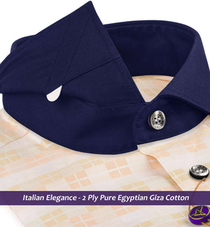 Montreux- Cantaloupe Orange Check- Navy Collar