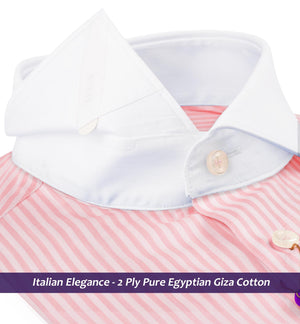 Cupertino- Lemonade Pink Stripe- White Collar