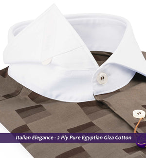 Galway- Cedar Brown Check- White Collar