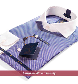 Newburgh- Navy Micro Structure- White Collar