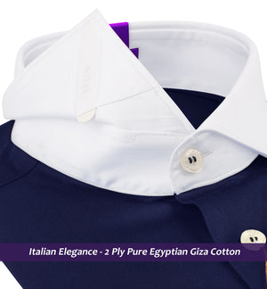 Nevada- Navy Magical Solid- White Collar