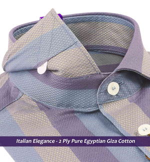 Oklahoma- Golden Beige & Marine Teal Stripe