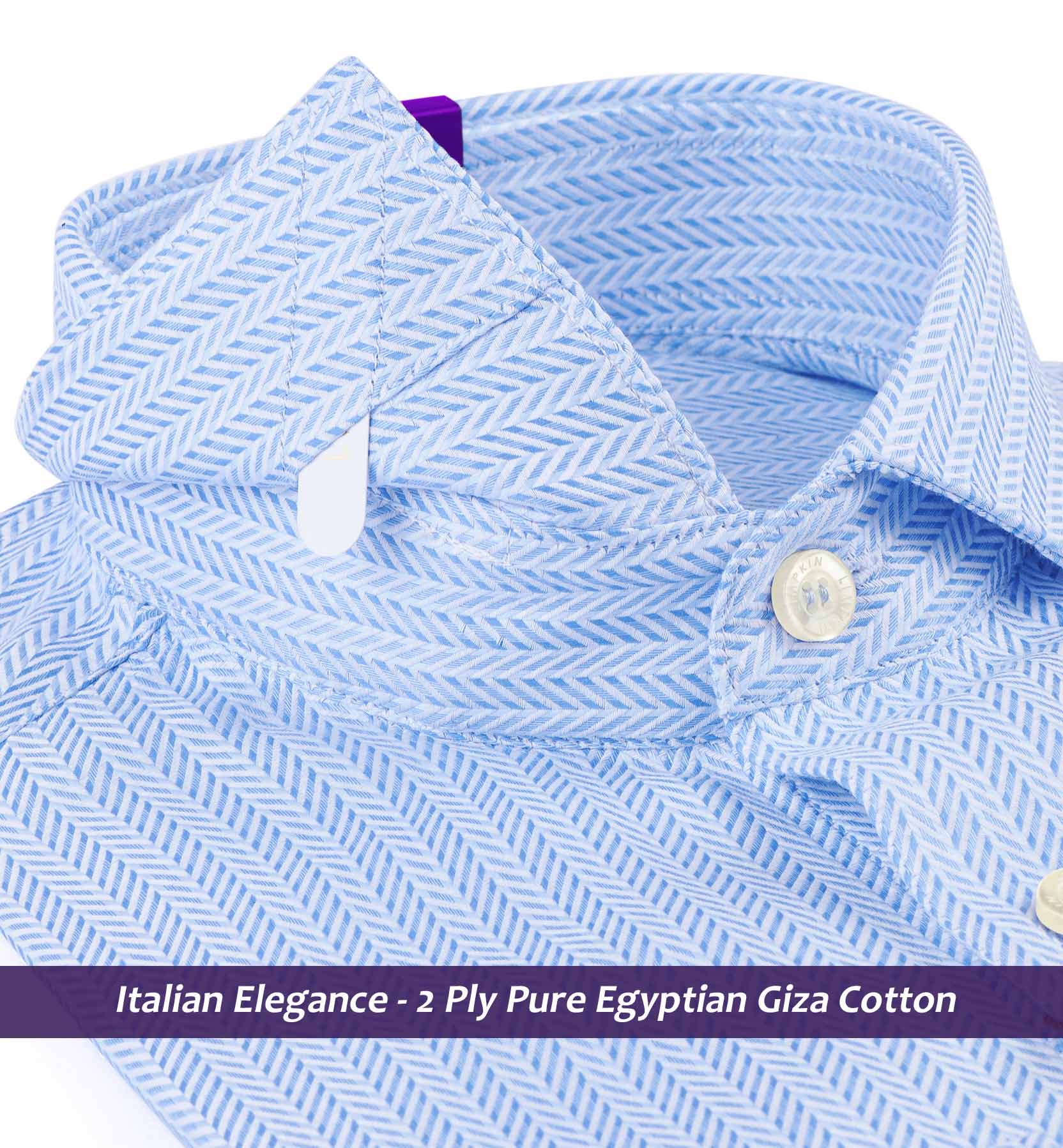 Luxor- Azure Blue & White Stripe