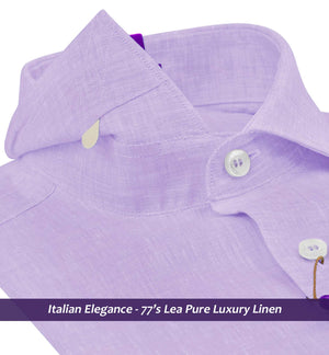 Tuscany- Periwinkle Lilac Solid Linen- 77's Lea Pure Luxury Linen