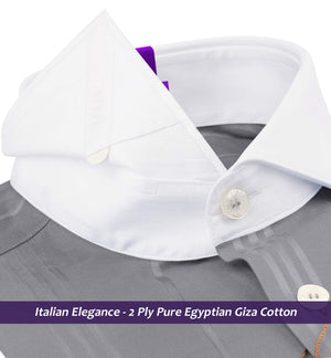 Portugal- Flint Grey Stripe- White Collar