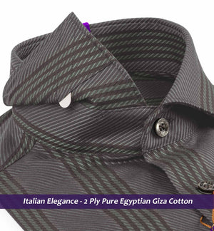 Copenhagen- Cedar Brown & Flint Grey Stripe