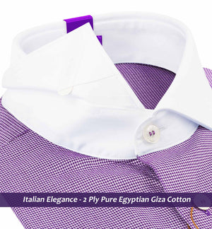 Rafina- Deep Purple & White Structure- White Collar