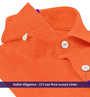 Nikiti- Tangerine Orange Solid Linen
