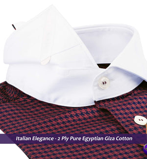 Elgin- Burgundy & Navy Structure- White Collar