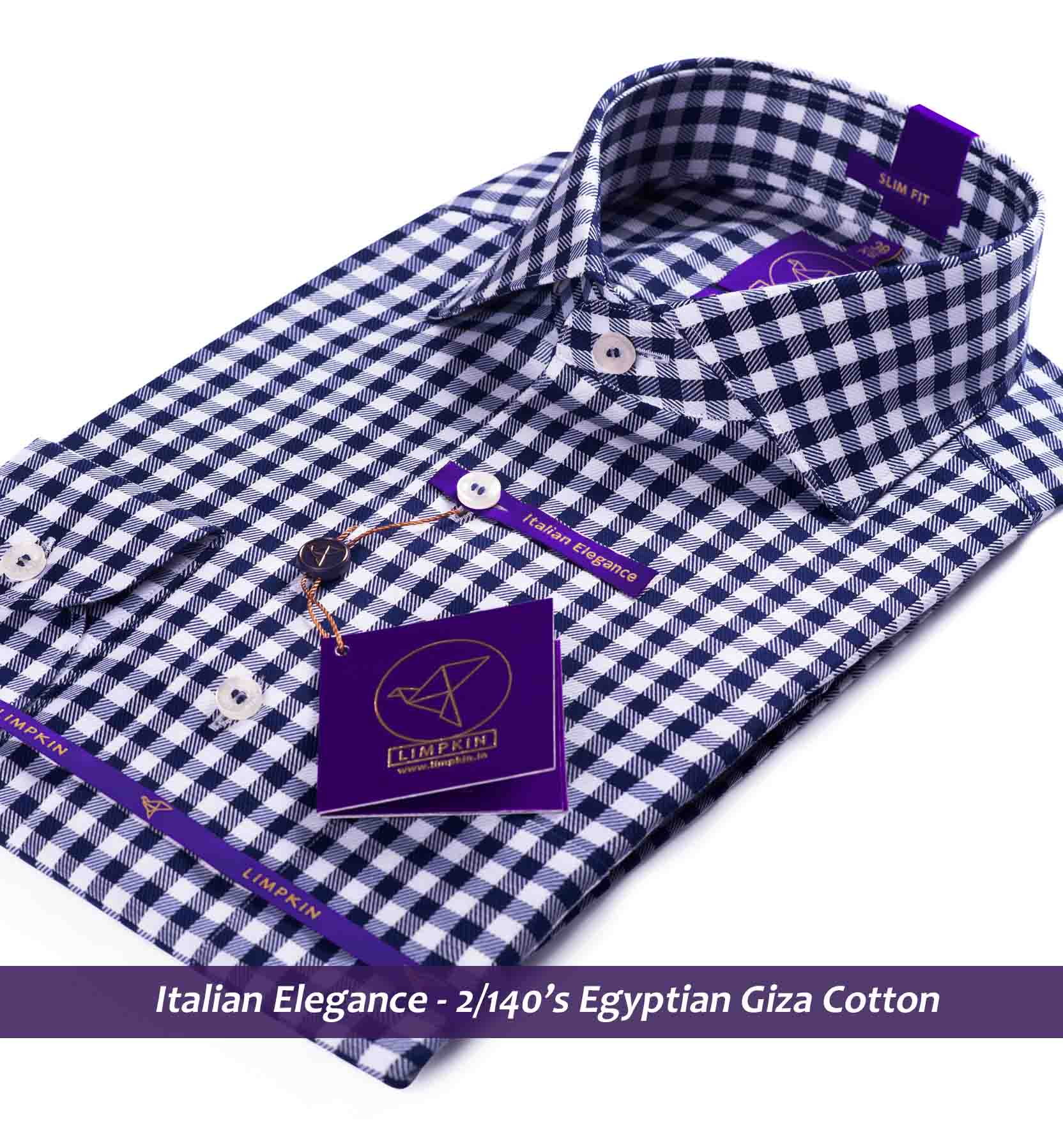 Columbia- Navy & White Gingham Check