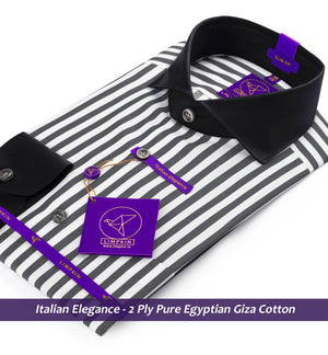 Barbados- Anchor Grey Stripe- Black Collar