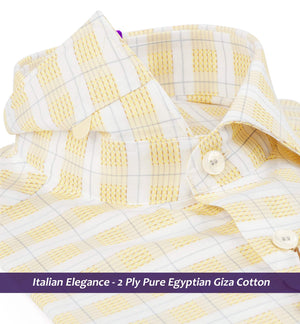 Cortland- Daffodil Yellow & White Check